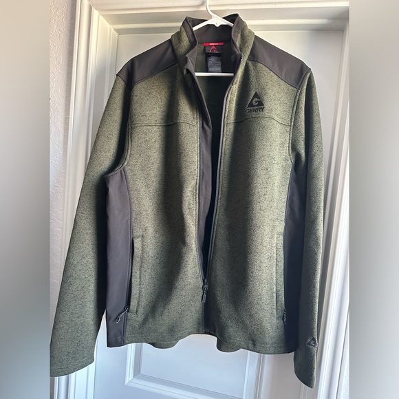 Gerry Men's full zip mix media jacket 100% polyester warm large logo - Picture 7 of 8